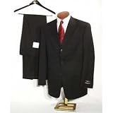 Mens Athletic Fit 3-Button Black Suit by Austin Reed at Austin Reed