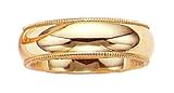 Ladies 4MM Milgrain Comfort Fit Wedding Band