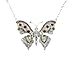MULTI COLOR STONE BUTTERFLY NECKLACE-18" title=