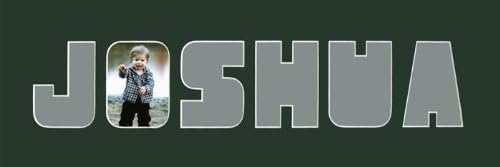 Personalized Boy Name Joshua Word Picture Mat Wall Decor