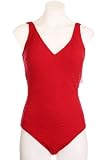 GOTTEX Women's Dune Red V-neck One-Piece Tank Swimsuit