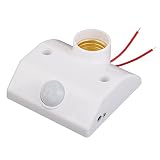 【ノーブランド品】プラスチック　メタル　E27ソケット　PIR　人感センサ　赤外線検出器　電球　ベースホルダ　E27センサースイッチ