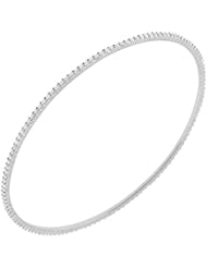 1.92 ct. tw Round Diamond Bangle Bracelet in Prong Setting - F-G VS2 - 14 Kt. White Gold