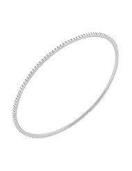 1.92 ct. tw Round Diamond Bangle Bracelet in Prong Setting - G-H SI2 - 14 Kt. White Gold