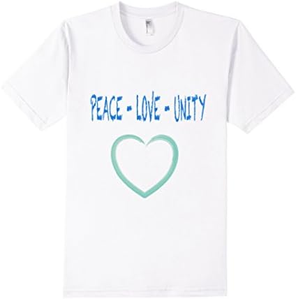 Men's Peace Love Unity T Shirt Large White