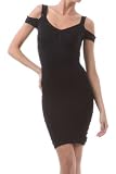 Ruched Women's Open Shoulder Cut-out Sleeve Cocktail Party Mini Dress