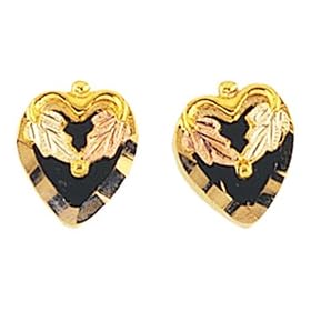 Mt. Rushmore Black Hills Gold� 10K Heart Onyx Earrings