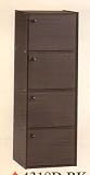 NEW 4 LEVEL WOODEN CABINET W, DOORS IN BLACK FINISH