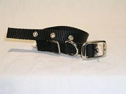 Hamilton Deluxe 5/8" S/T Nylon Dog Collar, Black, 16"