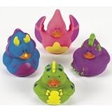 Set of 12 ~ Rubber Ducky Dinosaur Party Favors [Toy]