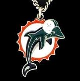 Miami Dolphins Logo Pendant Necklace - NFL Football Fan Shop Sports Team Merchandise