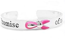 Breast Cancer Awareness Ribbon Promise of a Cure Cuff Bracelet