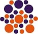 Set of 30 - Orange / Purple Circles Polka Dots Vinyl Wall Graphic Decals Stickers