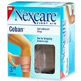 Nexcare Coban 3-Inch Wide Self-Adherent Wrap, 5-Yard Roll, 1-Count Boxes (Pack of 6)