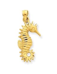 14k Gold Seahorse Pendant
