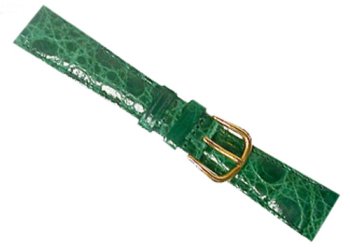 deBeer handcrafted in France Gen Crocodile band with a soft hypo allergenic nu buck lining Green Size 17 MM