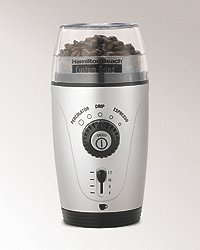 Hamilton Beach 80365 Custom Grind Hands-Free Coffee Grinder, Platinum