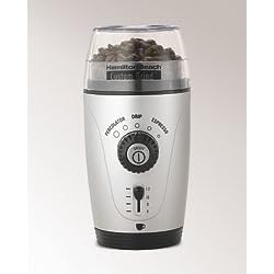 Hamilton Beach 80365 Custom Grind Hands-Free Coffee Grinder, Platinum