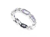 SilverBin Sterling Silver Eternity Style Bezel Set Rectangular Lavender CZ Ring