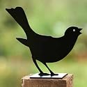 Garden Ornament, Metal Fence Post Finial - Blackbird, Ideal Garden Gift