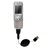Retractable USB Cable for the Motorola A732 with Power Hot Sync and Charge capabilities - Gomadic Brand w/ TipExchange Technology