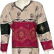 Embroidered Tunic Long Sleeve Cotton Caftan Size L (kftn502)