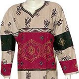 Embroidered Tunic Long Sleeve Cotton Caftan Size L (kftn502)