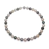 Multi-Colored Graduated South Sea Pearl and Diamond Necklace
