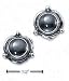 Sterling Silver Flower Concho Hematite Post Earrings