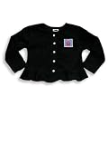 Mulberribush - Girls Velour Cardigan, Black