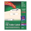 Avery File Folder Labels for Laser and Inkjet Printers, 0.6 x 3.43 Inches, White, Pack of 750 (08366)