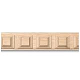 1'W X 1/4'TH X 96'L, Red Oak, Machine Carved Hard Wood Square Key Molding. (Zakros Moulding)