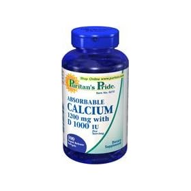 Puritan's Pride Absorbable Calcium 1200 Mg with Vitamin D 1000 IU 100 Softgels 1 Bottle