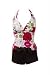 Marina West Two Piece Boyshorts Tankini Swimsuit, Camelia Print with Brown S-xxl