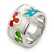 White With Multi-Color Designo Band Ring