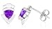 Trillion Cut Amethyst Earrings Sterling Silver