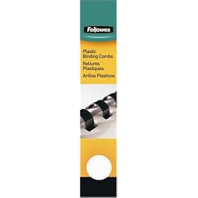 Fellowes Plastic Comb Bindings, 0.625 Inch, 120-Sheet Capacity, Black, 25 per Pack (52324) by Fellowes