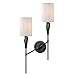 Tate 2-Light Left Wall Sconce - Old Bronze Finish with White Faux Silk Shade