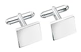 silver solid square cufflink