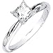 Women's 14k White-gold (3/4 CT) 5.00mm Brilliant-cut Moissanite Solitaire Engagement Ring