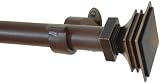 Drapery Window Curtain Rod / Drapery Rod 18 Inch-48 Inch Stacked Sq Roman Bronze