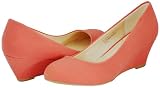 Bamboo Elias-01 Coral Women Wedge Pumps