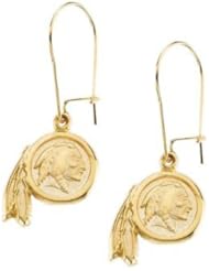 14K Yellow Washington Redskins NFL Logo Dangle Earrings