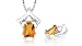 Radiant Cut Citrine Pendant Sterling Silver