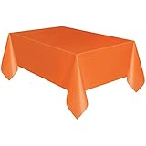 Orange Plastic Tablecloth, 108" x 54"