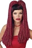 Witchy Contemporary Goth Costume Red and Black Shimmer Wig