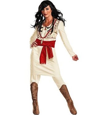 Disguise Unisex - Adult Deluxe Tamina, Beige/Red, Small (4-6)