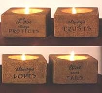 Comfort Candle - Love Always Set of 4 - 2.5" Square #06010
