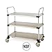Metro MW204, 3 Shelf Utility Cart with Solid Stainless Steel Shelves, 18" x 30"