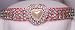 Pink Diamond Encrusted Heart Pet Collar : Buckle Style RHINESTONE BUCKLE : Extra D Ring EXTRA D RING AT CENTER : Size L